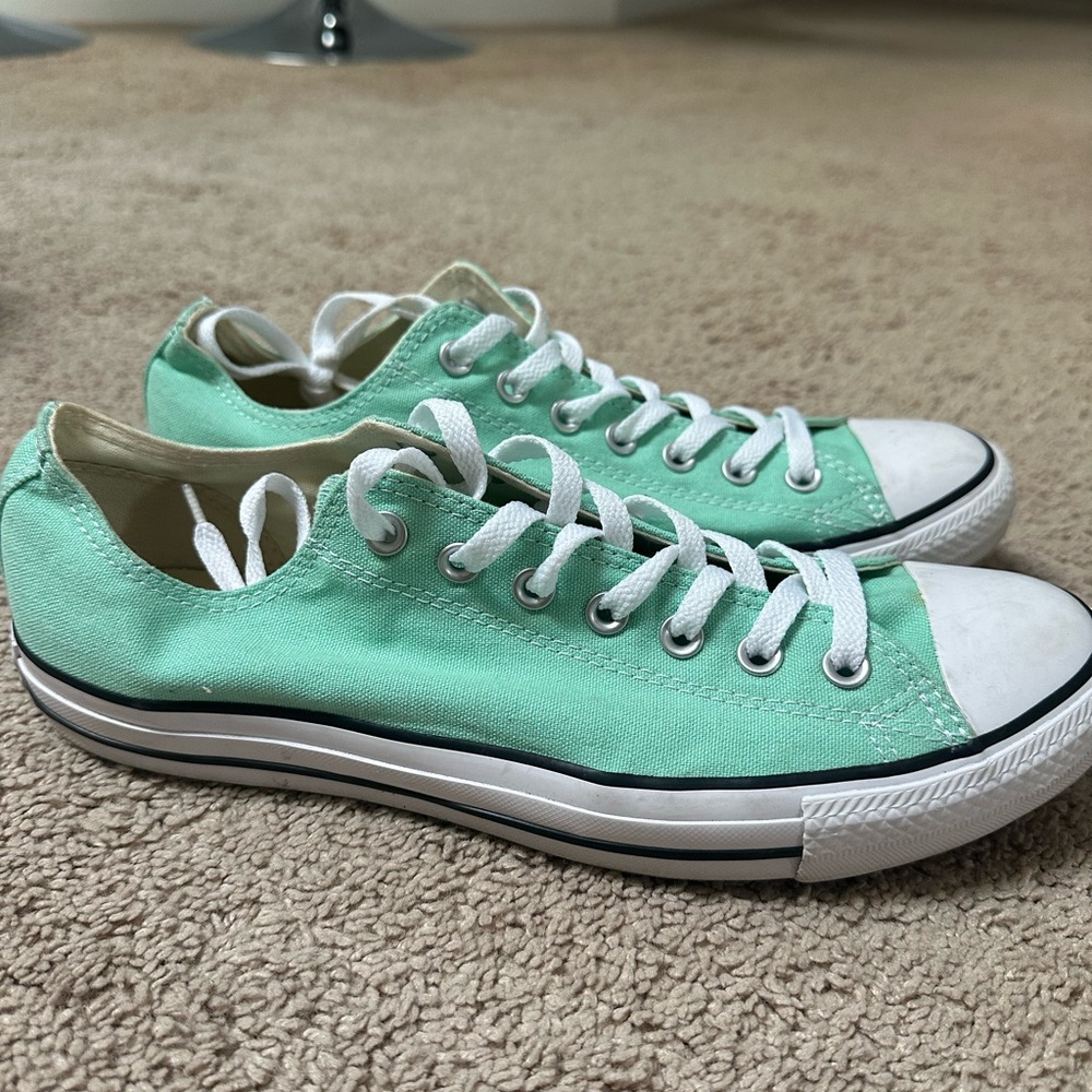 Mint Green Low Top Converse Women’s Size 12, Men’s Size 10